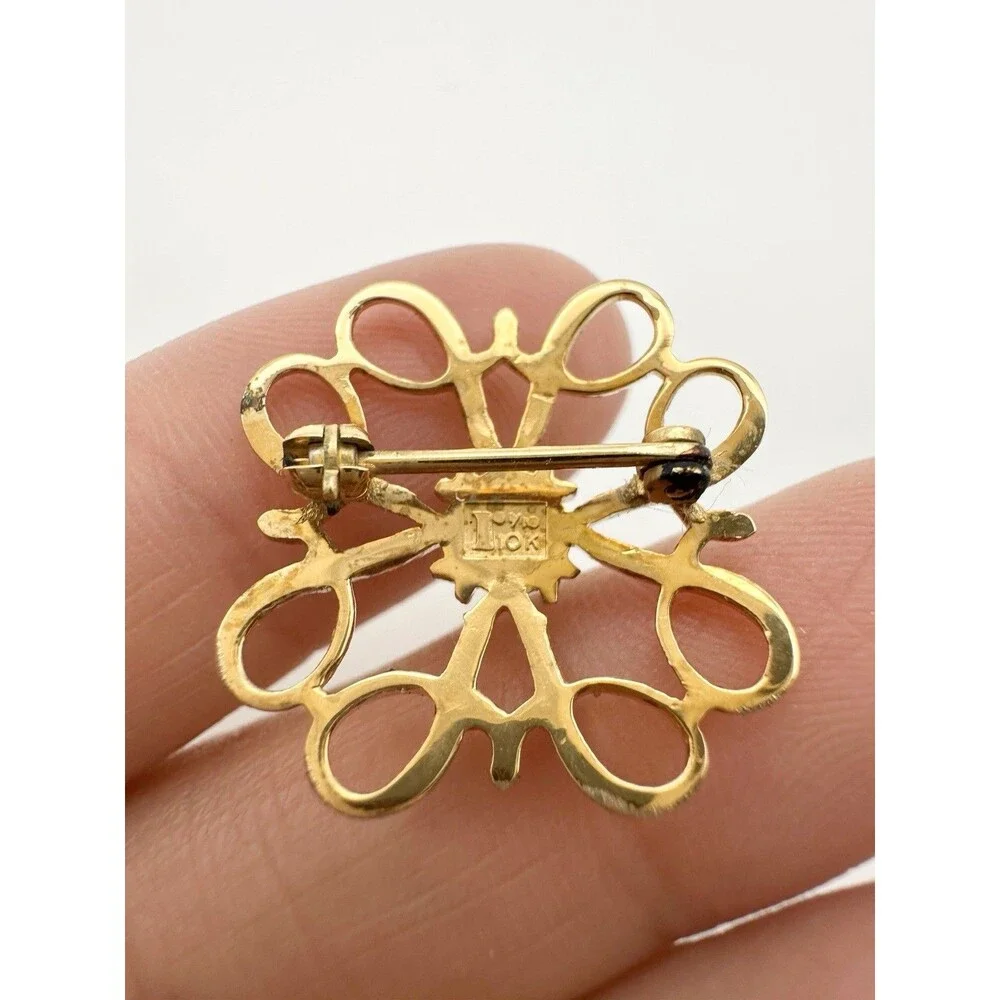 Vintage Avon 10k Gold Filled Sapphire Pin Brooch